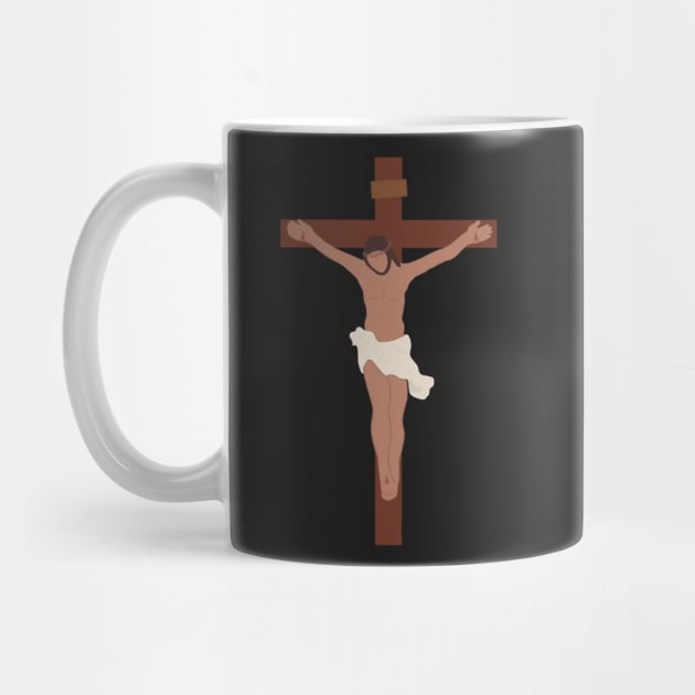 Jesus Crucified Faceless Minimalist Color Block by mansinone3